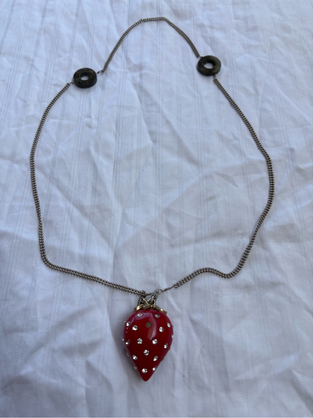 Red Strawberry Pendant Necklace by